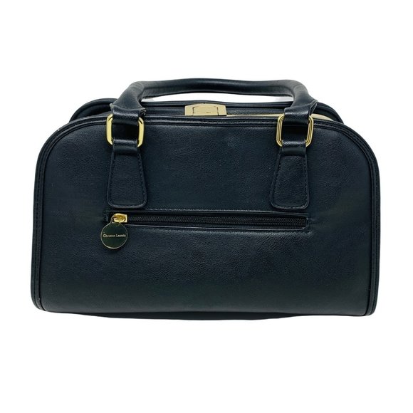 Christian Lacroix Purse Black & Gold Structured Top Handle Bag Vintage Style - Picture 9 of 10